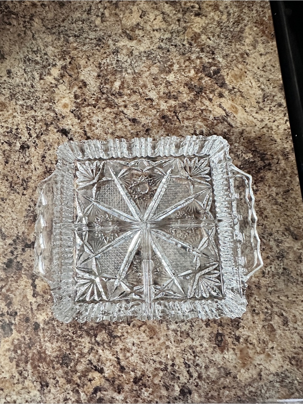 Imperlux Lead Crystal Divided Dish, Lead Crystal Sectioned Dish